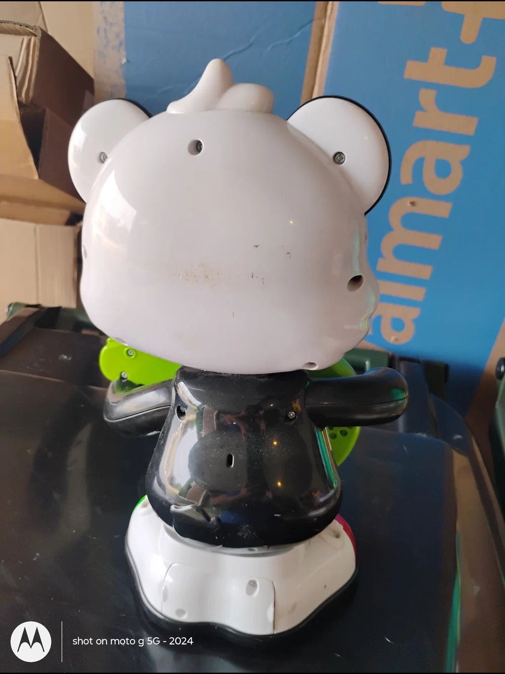 Musical Panda Learning Toy with Green Guitar - Black & White